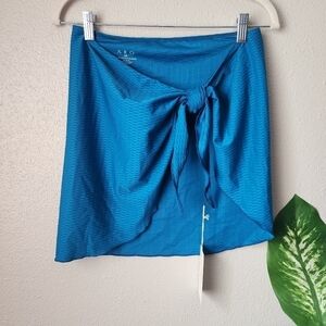 ARO Swim Revolve Jaxie Sarong Blue Tie Swim Coverup Beach Vacation O/S NWT